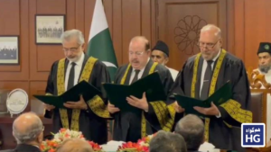 Justice Sardar Tariq and Justice Mazhar Alam took oath as ad hoc judges of the Supreme Court Justice Sardar Tariq and Justice Mazhar Alam took oath as ad hoc judges of the Supreme Court